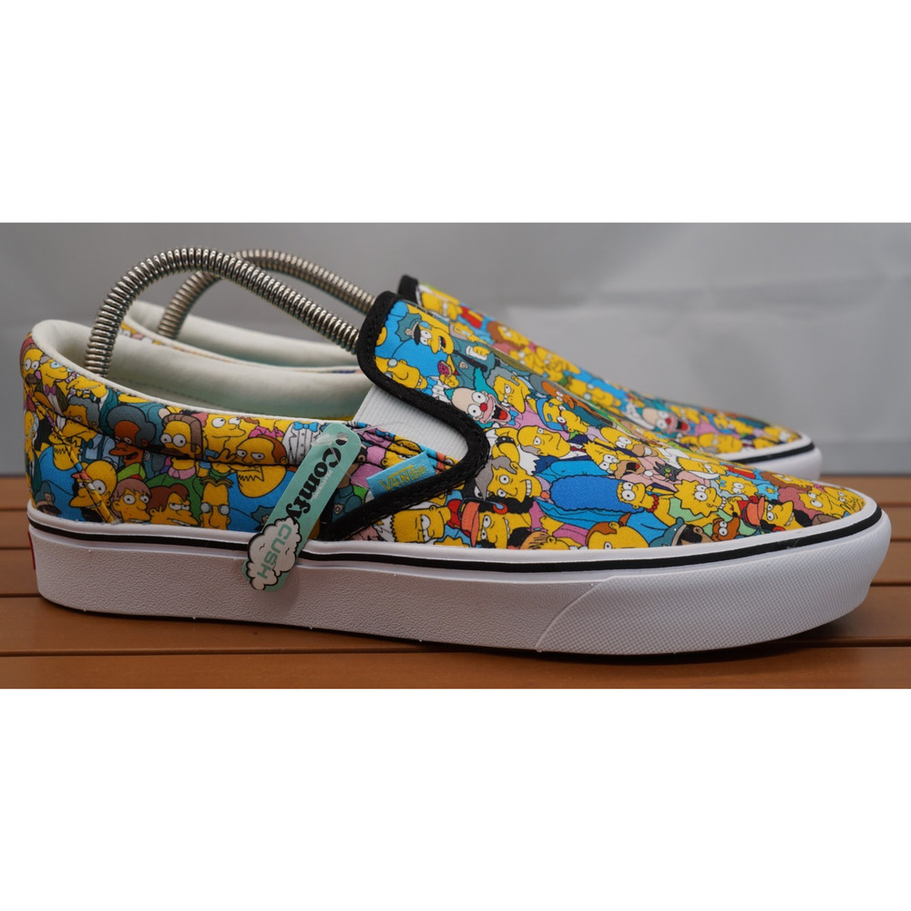 VANS X THE SIMPSONS SHOES MENS 9.5 SPRINGFIELD COLLAGE COMFYCUSH CLASSIC SLIP-ON - Picture 2 of 14